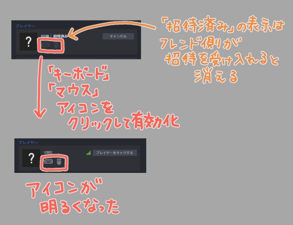 マウス・キーボードの有効化